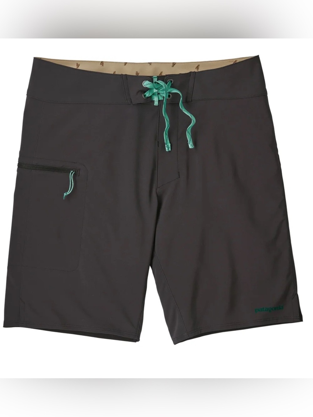 Patagonia Men’s Black Boardshorts with Teal Drawcord